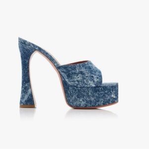 AMINA MUADDI Denim platform heels.
